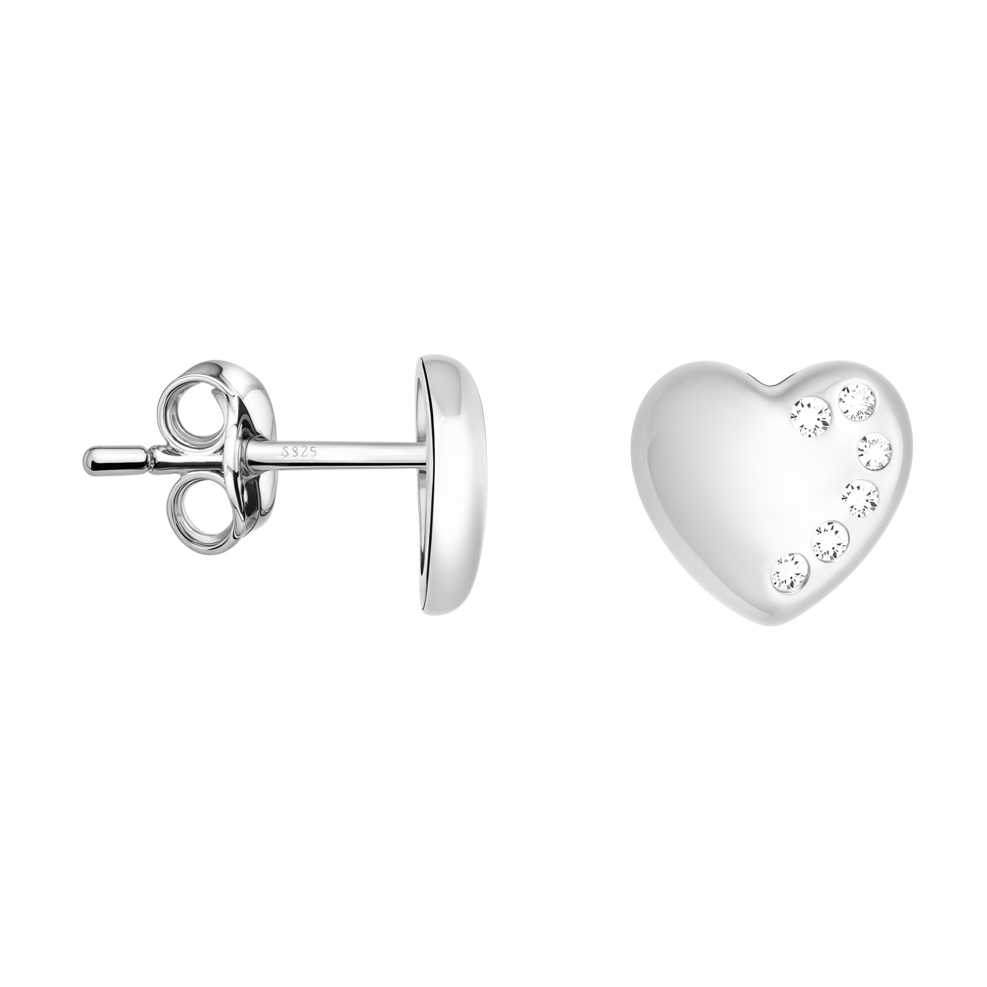 SOFIA MILANI - Women's Earrings 925 Silver - with Zirconia Stones - Heart Stud Earring - E1568