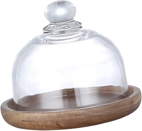 YARNOW Cúpula Cloche de Queso de Vidrio Transparente para Postre con