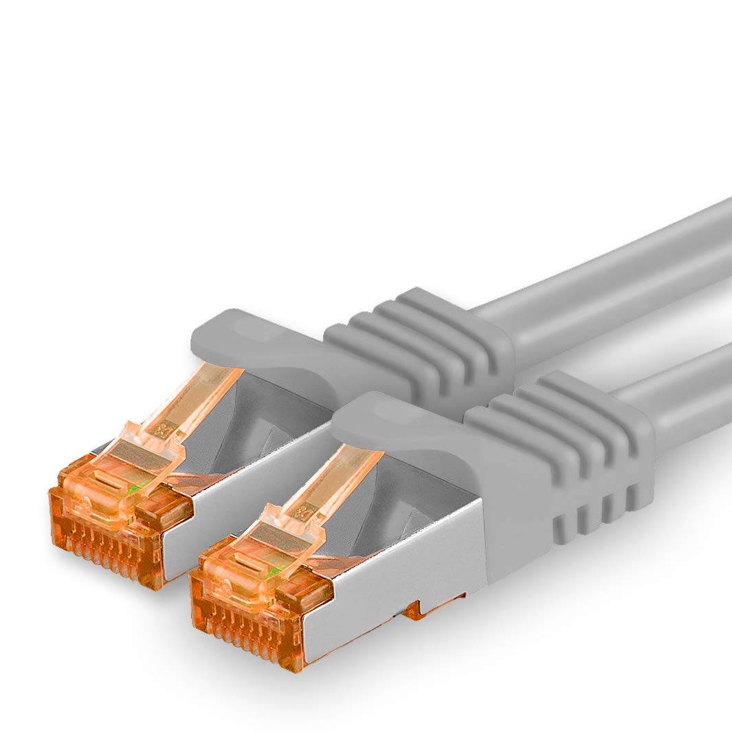 20m - Cat.7 network cable gray - 1 piece Gigabit Ethernet LAN cable 10000 Mbit s patch cable Cat7 cable S FTP PIMF shielding LSZH Cat.7 raw cable Rj45 plug Cat 6a - 1 x 20 meters