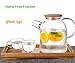 Gobize 61 Oz Large Capacity Borosilicate Glass Pitcher with Natural Bamboo Lid and Stainless Strainer