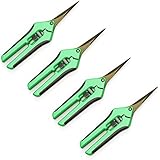 4 Pack Straight Tip Trimming Scissors with Titanium Coated Blade, Pruning Snips by Happy Hydro