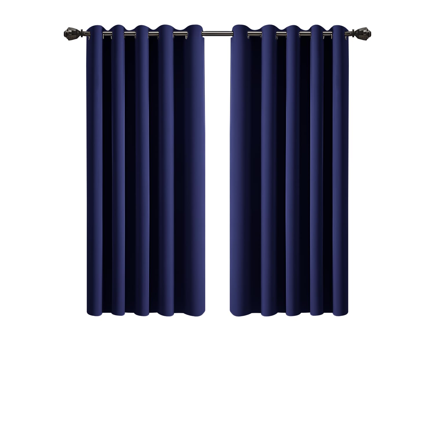Imperial Rooms Blackout Curtains for Bedroom 46x54 Inch Eyelet Navy Curtains Window Treatments Super Soft Ring Top Living Room Curtain 2 Panels with Tiebacks — image 1