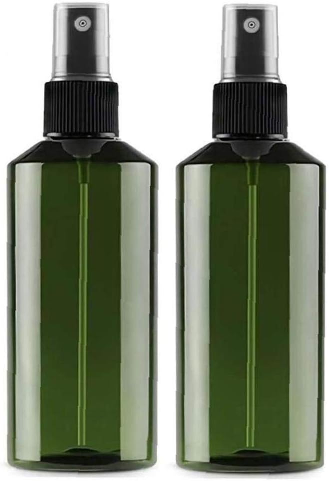 Nicetruc (pack of 6) 200ml Empty Refillable Plastic Mist Spray Bottles Green Bottles Black Pump and Clear Lid-perfume Essential Oil