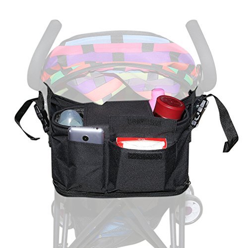 ACRATO Baby Stroller Organizer Diaper Bag - Extra Storage Space for iPhones, Wallets, Diapers, Books, Toys, & iPads, Waterproof Fabric