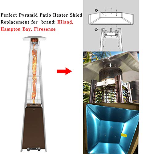 4Sided Propane Heat Reflector Shield, Pyramid Patio Heater Replacement