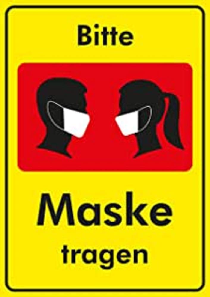 Brüder Mannesmann Tools M40282 Window Sticker Please Wear Mask DIN A4 21 x 29.7 cm Pack of 2, Blue