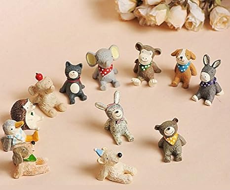 Amazon Lucrubun かわいい 動物 ミニインテリア雑貨 おしゃれな置物 お部屋のインテリアに 12匹セット 置物 オブジェ オンライン通販