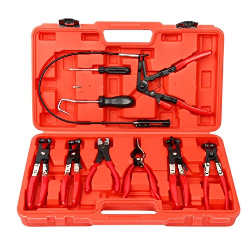 FreeTec 9pcs Hose Clamp Pliers Tool Set for Fuel Oil Water