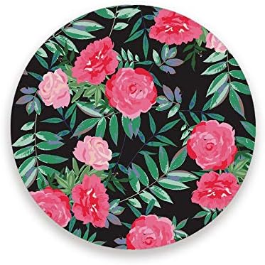 Amazon Zhongji 吸水 コースター 断熱 おしゃれ セラミック コルク コースター 速乾 滑り止め 環境に優しい素材 消臭抗菌 小さな花 と葉と花の花束のパターン 茶托 飲む コーヒー 備品 コースター オンライン通販