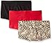 Maidenform Women's 3-Pack Dream Boyshort Panty, Neutral Snow Leopard/Camera Red/Yarn/Black, 5