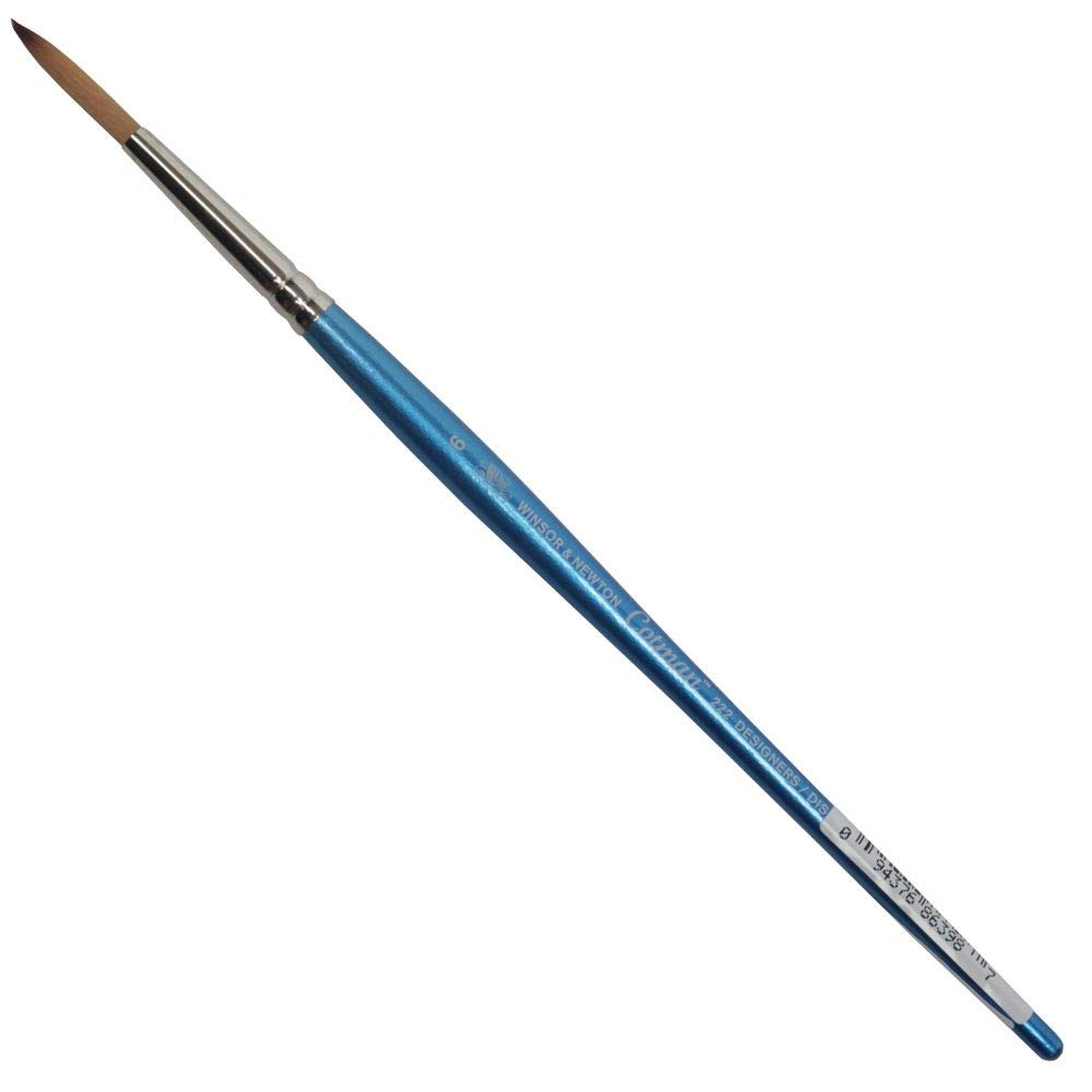 Winsor & Newton Brush, Wood, Transparent, No 6 -. 3.6 mm, round - Designers - brush, short handle — image 1