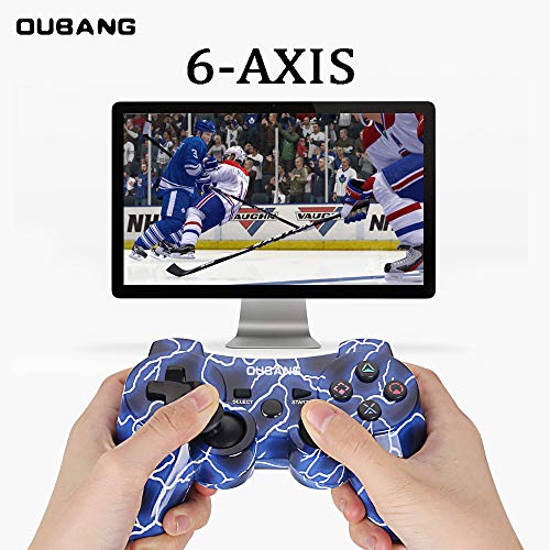PS3 Controller Wireless - OUBANG Best PS3 Remote Sixaxis Control Gamepad for Playstation 3 (Spark Blue)