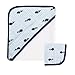 Hudson Baby Muslin Hooded Towel with Washcloth, Blue Whale