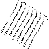 eBoot 8 Pack 9.5 Inches Hanging Chains for Bird Feeders, Billboards, Chalkboards, Planters and Decorative Ornaments (Black, 9.5 Inch)