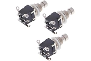 LKRXW 3Pcs DPDT 6 Pins Guitar Effect Pedal Footswitch Latching Box Stomp True Bypass Guitar Switch Push Button Metal Foot Switch Solder Lugs Terminal AC 250V/2A 125V/4A