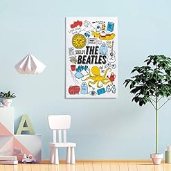 XYDQ Poster décoratif sur toile avec paroles de la chanson des Beatles 40 x 60 cm - Les Beatles, Paul McCartney, John Lennon, RIngo Starr, George Harrison XYDQ Poster décoratif sur toile avec paroles de la chanson des Beatles 40 x 60 cm – Image 4