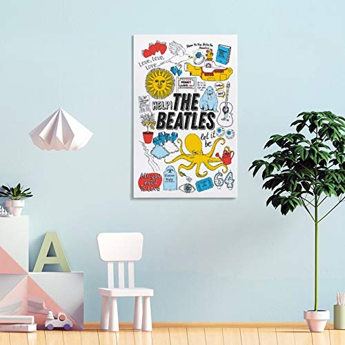 XYDQ Poster décoratif sur toile avec paroles de la chanson des Beatles 40 x 60 cm - Les Beatles, Paul McCartney, John Lennon, RIngo Starr, George Harrison XYDQ Poster décoratif sur toile avec paroles de la chanson des Beatles 40 x 60 cm – Image 5