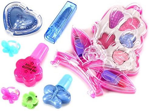 Dream Girl Butterfly Case Pretend Play Toy Make Up Case Kit, Washable, Safety Tested, Formulated for Children