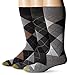 GOLDTOE Men's Carlyle Argyle Crew Socks, 3 Pairs, Navy Grey Argyle Mix, Shoe Size: 6-12