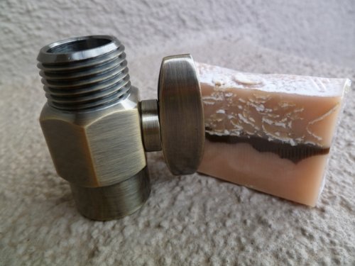 Brass Shower Flow Control Valve with Handmade Soap (2 Piece Bundle) - Antique Brass