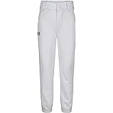 Under Armour Boys Baseball Pant, Belt Loops, Logo, Snap Closure, Comfortable & Durable