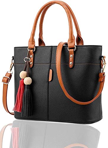 Fargo Flames PU Leather Womens Handbag With Hand Clutch Combo Of 2 (Black_FGO-161)