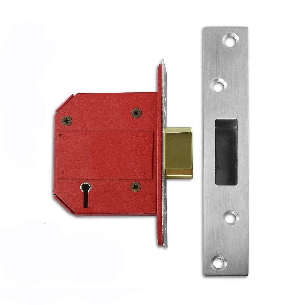 Union Locks Strongbolt 2100S BS 5-Lever Mortice Deadlock 81mm - Satin Chrome (Boxed)