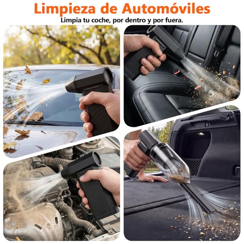 Preciva Powerful Air Blower, Compressed Air Cleaning and Vacuum Cleaner, 2 in 1 Air Gun with Battery 8000 mAh, 180000 RPM, Adjustable Mini Blower for PC, Keyboard and Car