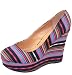 Women's Top Moda River-80 Multi Tribal Wedges Fashion Shoes