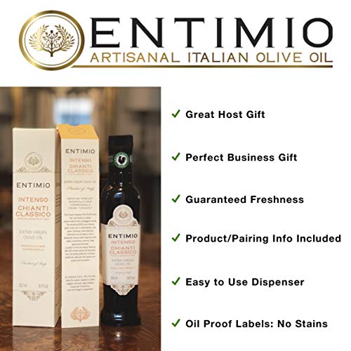 Entimio Intenso | Robust Tuscan Olive Oil Extra Virgin DOP | 2018 Harvest Italian Olive Oil from Italy, Tuscany, 2019 Gold Award | First Cold Pressed, Rich in Antioxidants | 16.9 (2 x 8.5) fl oz - Thumbnail 4