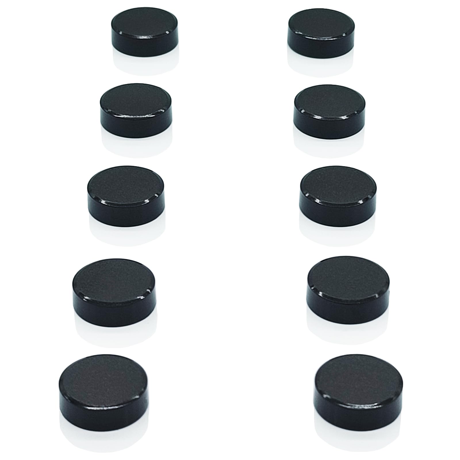 ZDZBLX Fridge Magnets, 10 Pack Strong Small Round Magnets for Whiteboard & Fridge, Colourful Craft Magnets for Home School & Office, Cute Mini Magnetic Dots for Refrigerator Noticeboard - Black Magnet