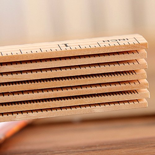 20 Pcs Wooden Student Ruler Wooden School Rulers Office Ruler Measuring Ruler Teaching Ruler, 2 Scale(Centimetre + Inch), 2 Size(12inch/30cm + 6inch/15cm) - Thumbnail 6