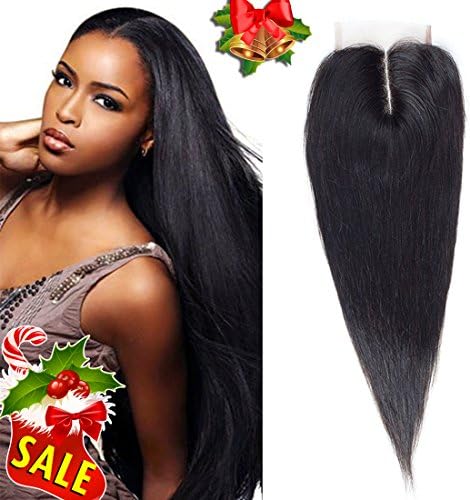 Callia Lace Closure Straight Middle Part Closure Brazilian Human Hair Closure 100% Unprocessed Bleached Knots 4x4inch (14inch)