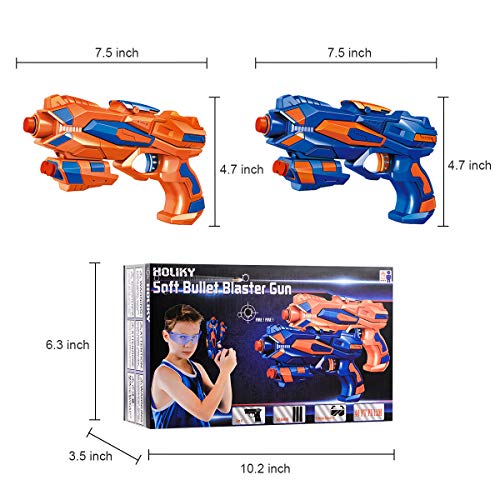Holiky 2 Pack Blaster Toy Guns for Boys for Nerf Guns Bullets, Foam