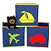 PAYLAK Kids Cubes Car Plane Boat Storage Organization Bins Boxes Collapsible - Set of 3