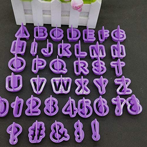 Bravet 40Pcs DIY Creative Cake Fondant Numeral Letter Symbol Cookie Mold Kitchen Bake Tool