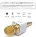 Portable Wireless Microphone Karaoke Mic / FOJNY Mini Bluetooth Handheld Speaker / Q9 Karaoke Stereo Player for Music Playing, Mini Home KTV Karaoke for Apple Iphone Android Smartphone or PC (Q9 Gold)