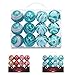 AMS 60mm/2.36''Christmas Ball Ornaments Shatterproof Exquisite Painting Balls Pendant with Reusable Hand-Help Gift Boxes Set of 24 for Xmas Tree or Party Decorations (Light Blue)