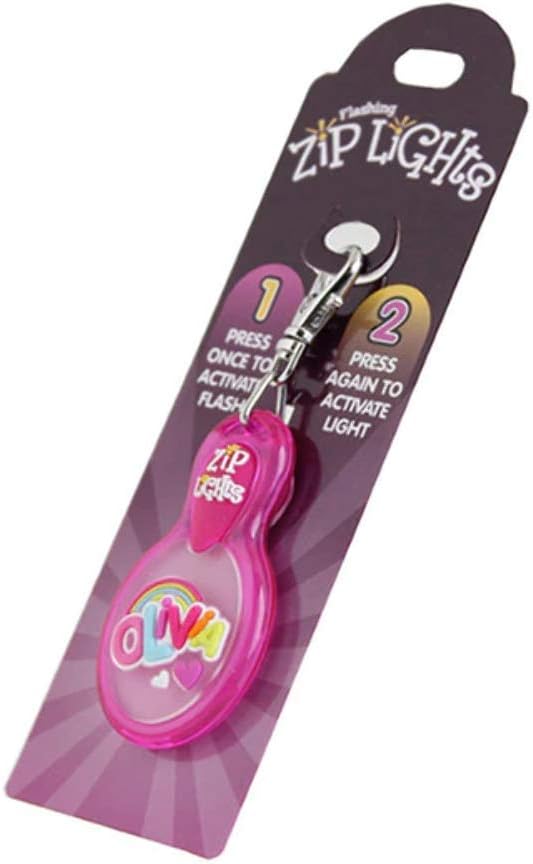 ZIP LIGHTS OLLIE - PERSONALISED KYRING KEY CHAIN TORCH FLASHING OR STABLE LIGHT - NAMES CAN NOT BE CHANGED