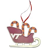 Virginia Tech Hokies Candy Cane Sleigh Christmas Ornament