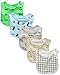 Rosie Pope Baby Newborn Boy's 5 Pack Tucan and Banana Themed Bibs, Petite Four/Aurora/Crystal Gray, One Size