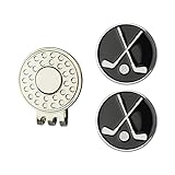 GOLTERS Assorted Color Golf Club Ball Marker and Magnetic Golf Hat Clip (Black)