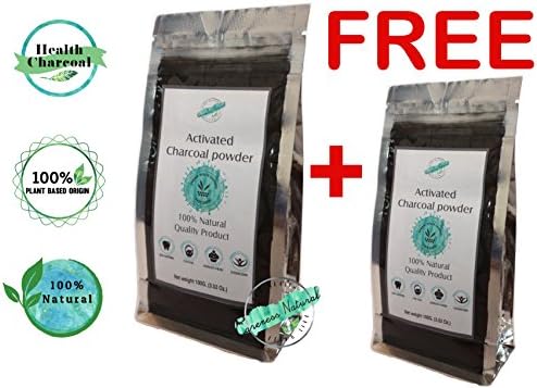 Bamboo Activated Charcoal Powder BUY 1 GET 1 FREE- Natural Teeth Whitening - Facial Mask - Skin Cleanser, 325 mesh ultra fine powder, 100% Natural Quality Product By Careness Natural