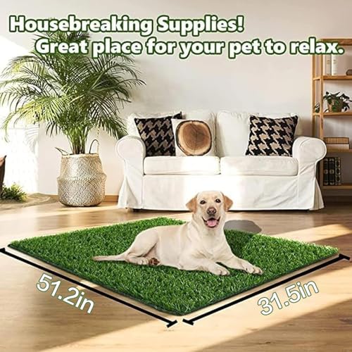 SSRIVER Dog Grass Pad,51.2x31.5In Fake Grass for Dogs,Artificial Grass Pee Pad for Puppies Potty Training Indoor Outdoor