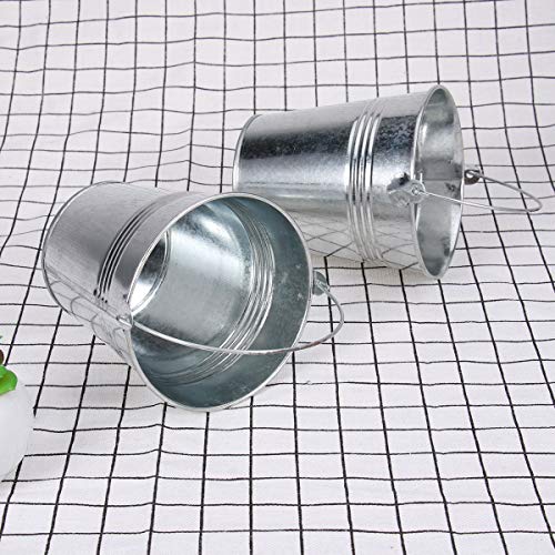 BESTOMZ Mini Metal Bucket Set Of 6 10.5x7.2x10.5cm