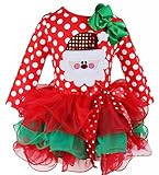 Eyekepper Little Girls' Christmas Polka Dot Bow Tulle Splice Princess Tutu Dress