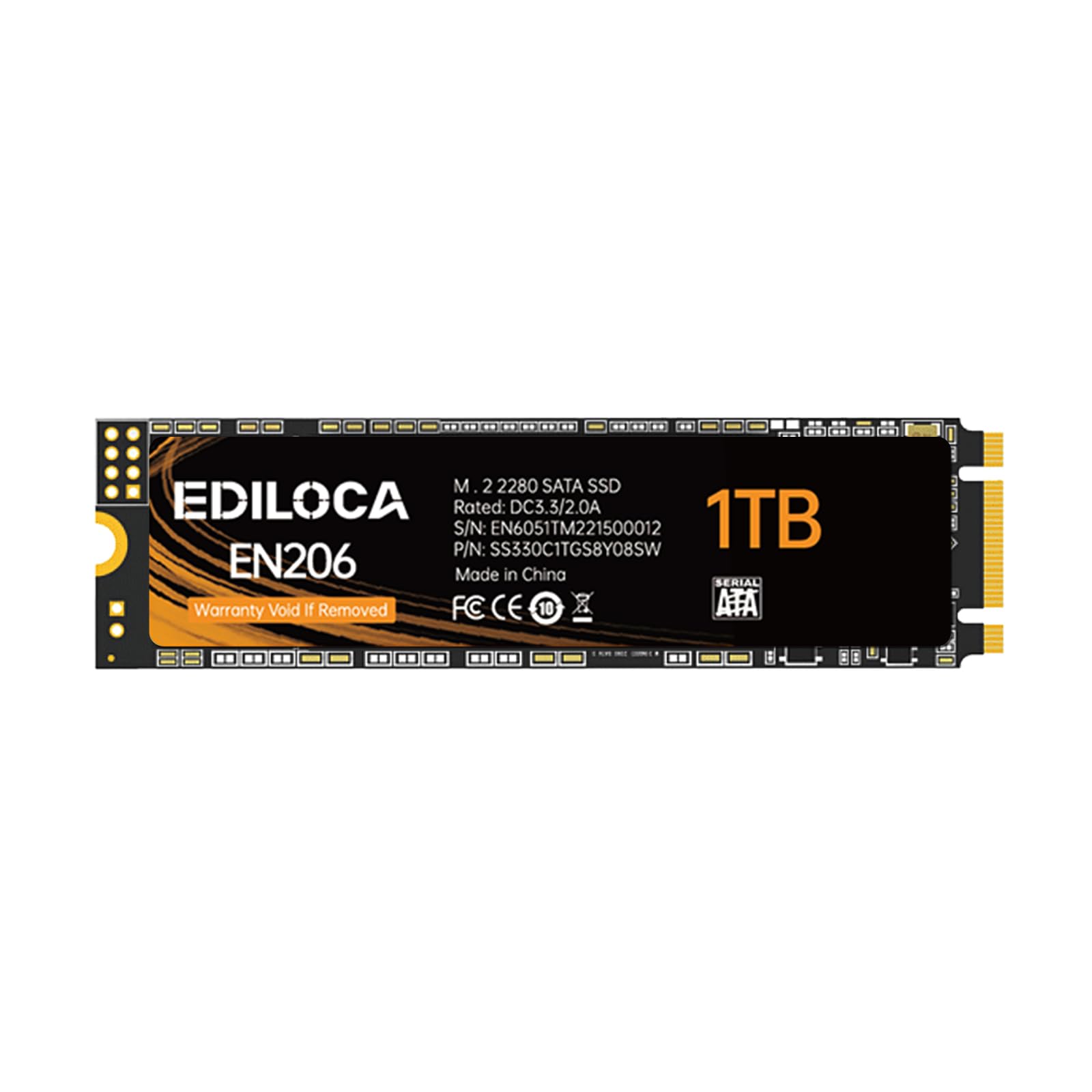 Ediloca EN206 1TB SSD M.2 SATA III 6Gb/s 3D TLC NAND, M.2 2280 SSD ...