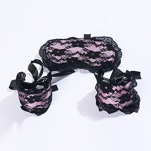 M_Eshop Lace Blindfold and Handcuffs Set (Pink)