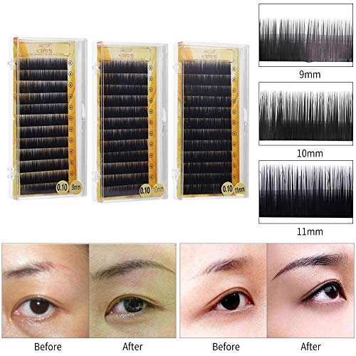 Yesbaby Natural False Eyebrow Extension Fake Eyebrow Enhancer Individual Artificial Eyebrows (Size : 9MM)