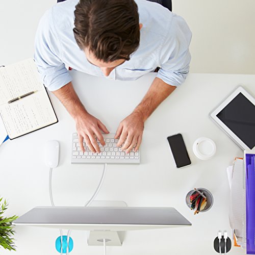 iGotTech Cable Clips and Cord Management System: Desktop Cable Organizer and Computer, Electrical, Charging or Mouse Cord Holder (Multicolor)